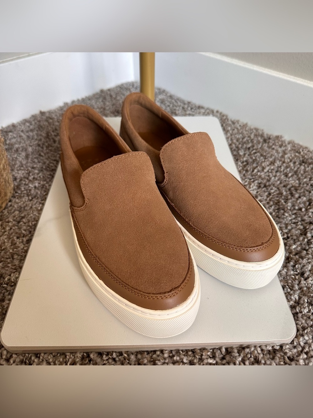 UGG Women's Brown Suede Slip-On Sneakers